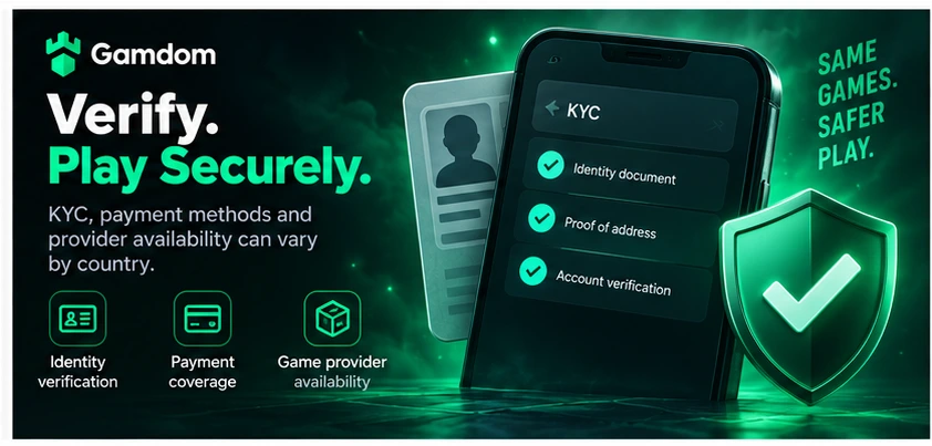 KYC and country eligibility checks for Gamdom account access