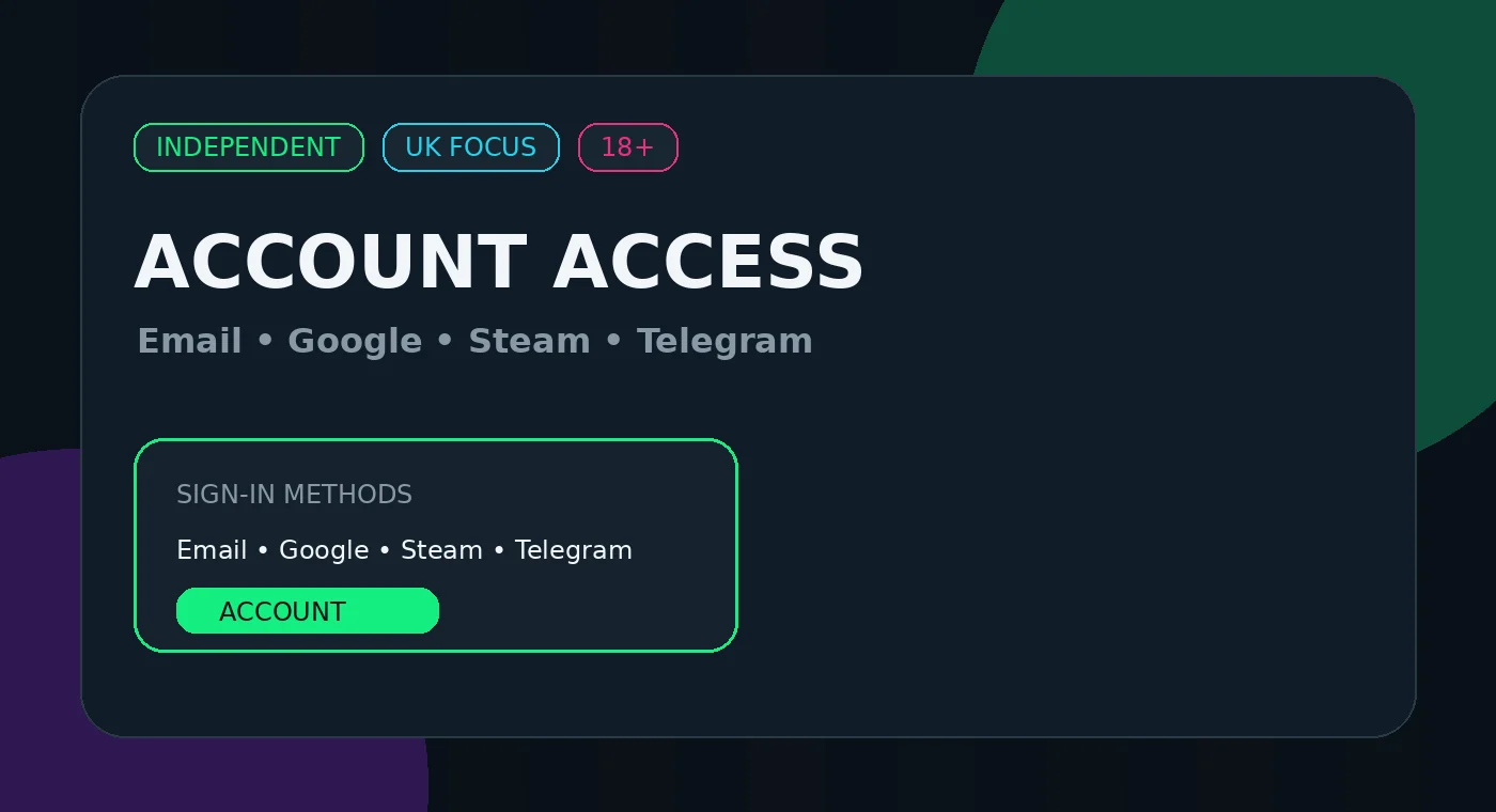 Original UK-focused illustration for Gamdom Login UK and Account Access
