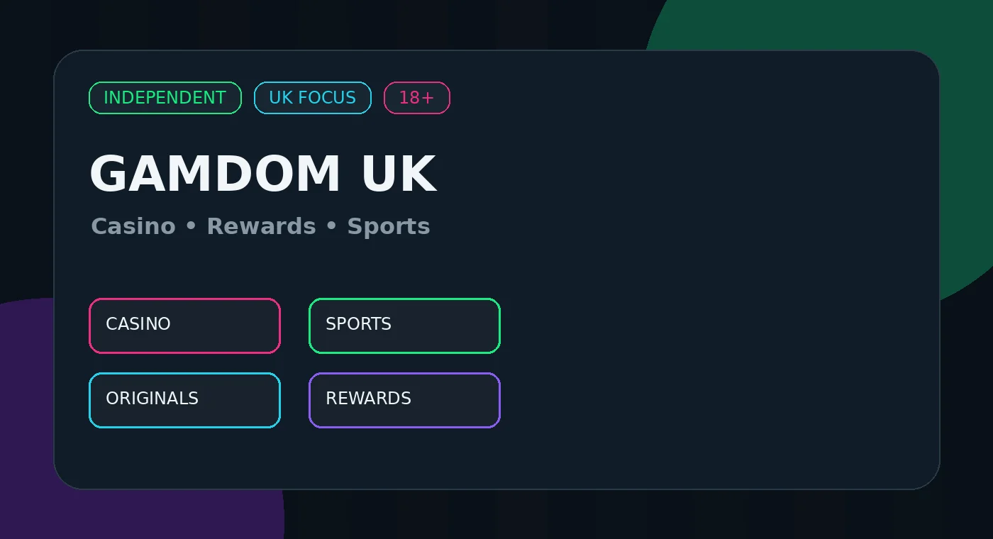 Original UK-focused illustration for Gamdom UK: Casino, Rewards and Games
